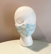 Load image into Gallery viewer, 1960s Vintage Blue Floral Seersucker Face Mask
