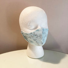 Load image into Gallery viewer, 1960s Vintage Blue Floral Seersucker Face Mask