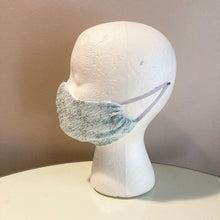 Load image into Gallery viewer, 1960s Vintage Blue Floral Seersucker Face Mask