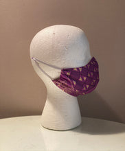 Load image into Gallery viewer, Purple Ankara Tribal Print Black & Gold Geometric Face Mask
