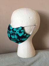 Load image into Gallery viewer, Black and Green Floral Face Mask
