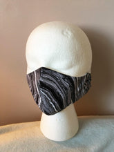 Load image into Gallery viewer, Black and White Marble Print Face Mask