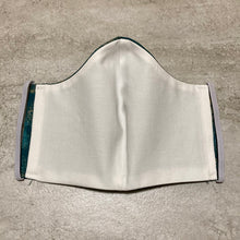 Load image into Gallery viewer, Dark Teal and Gold Airbrush Face Mask