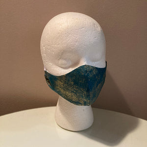 Dark Teal and Gold Airbrush Face Mask