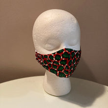 Load image into Gallery viewer, Red & Green African Ankara Face Mask