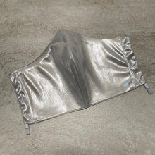 Load image into Gallery viewer, Liquid Silver Mirror Wet Look Face Mask