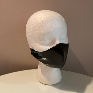 Shiny Black Wet Look Face Mask