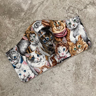 Vintage Kitty Cat Print Face Mask