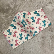1950s Vintage Retro Poodle Puppy Print Face Mask
