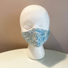 Load image into Gallery viewer, 1960s Vintage Pale Blue Floral Print Face Mask
