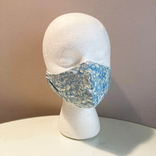 Load image into Gallery viewer, 1960s Vintage Pale Blue Floral Print Face Mask
