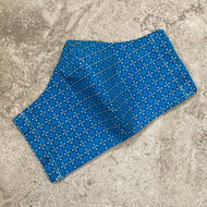 1960s Vintage Blue and White Print Face Mask