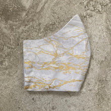 Load image into Gallery viewer, Grey and Gold Glitter Marble Print Face Mask
