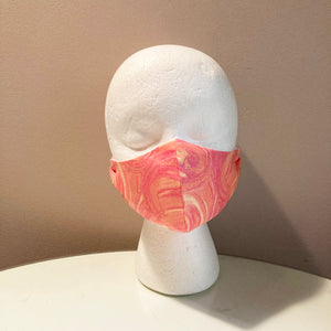 Orange Pink Sparkle Glitter Swirl Face Mask
