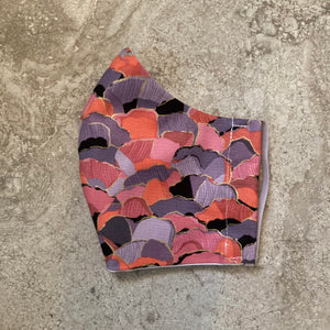 Purple Orange Pink Abstract Print Face Mask