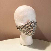 Load image into Gallery viewer, 1940&#39;s Tiny Pink &amp; Blue Floral Print Face Mask
