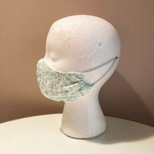 Load image into Gallery viewer, 1960s Sea Foam Green Floral Print Face Mask
