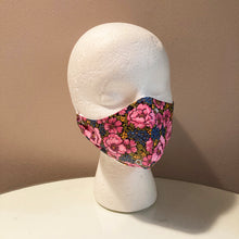 Load image into Gallery viewer, 1960s Vintage Bright Pink Floral Face Mask
