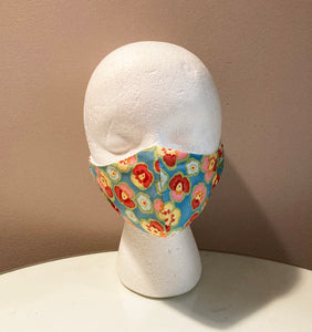 Abstract Pansy Flower Print Face Mask