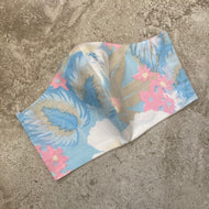 1960s Blue Floral Tropical Print Face Mask
