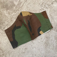 1970s Vintage Camo Print Face Mask