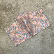 1970s Vintage Pink Floral Print Face Mask