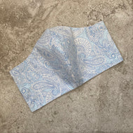 1980s Vintage Blue Paisley Print Face Mask
