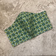 1950s Vintage Green Retro Print Face Mask