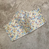 1970s Vintage Yellow Floral Print Face Mask