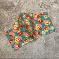 Abstract Pansy Flower Print Face Mask