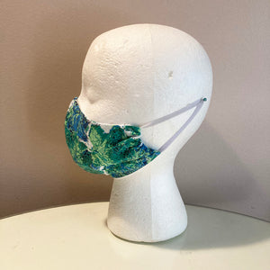 1960s Green Leaves Face Mask