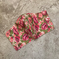 1960s Vintage Pink Flower Face Mask