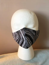 Load image into Gallery viewer, Black and White Marble Print Face Mask
