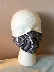 Black and White Marble Print Face Mask